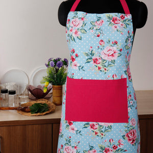 Cotton Sophia With Solid Pocket Free Size Apron