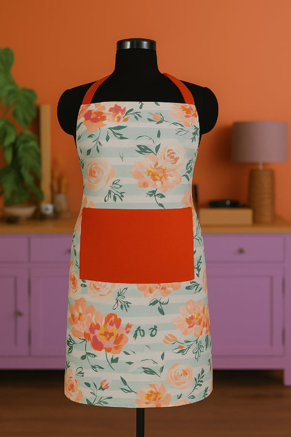 Cotton Stella With Solid Pocket Free Size Apron