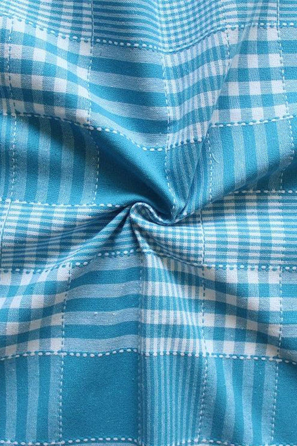 Cotton Track Dobby Blue With Solid Pocket Free Size Apron