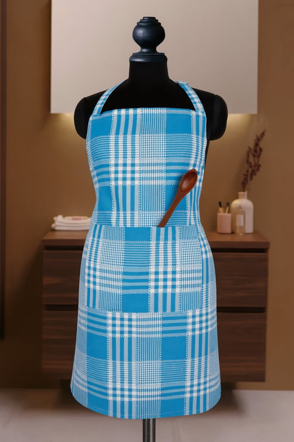 Cotton Track Dobby Blue Free Size Apron