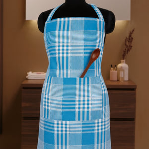 Cotton Track Dobby Blue Free Size Apron