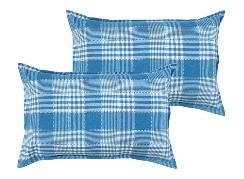 Cotton Track Dobby Blue Pillow Covers Pack Of 2