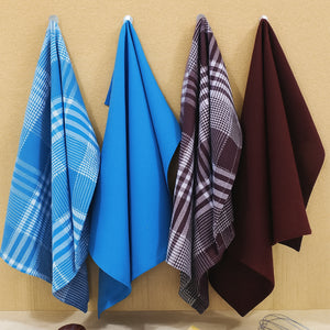 Cotton Track Dobby Blue and Maroon Kitchen Towels Pack Of 4 freeshipping - Airwill