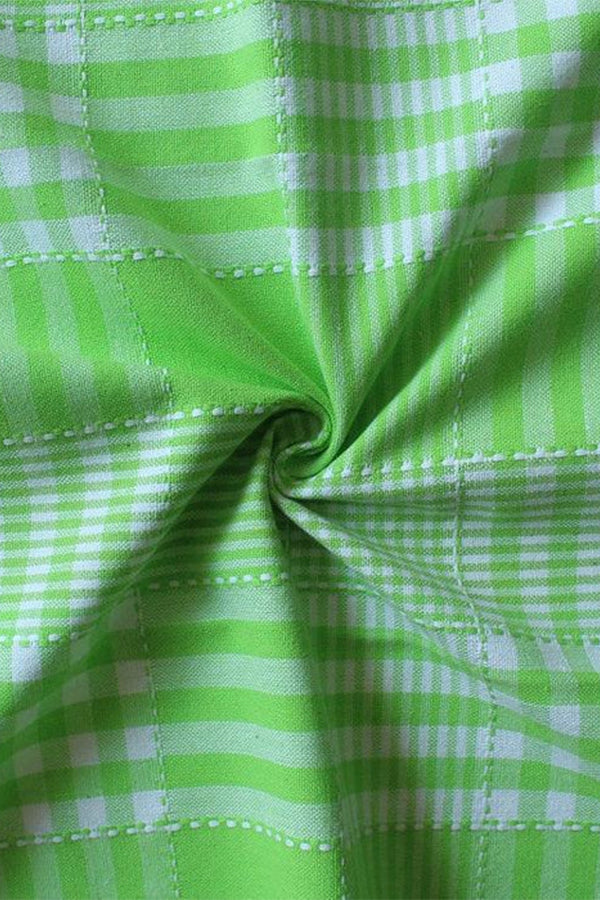 Cotton Track Dobby Green With Solid Pocket Free Size Apron