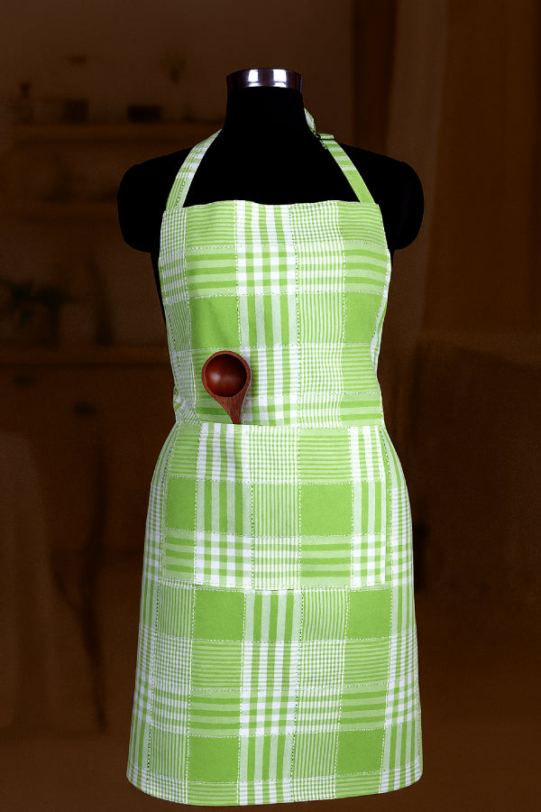 Cotton Track Dobby Green Free Size Apron