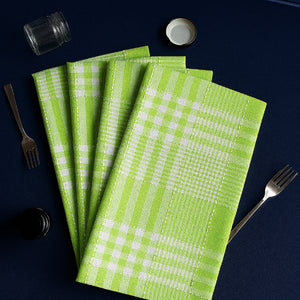 Cotton Track Dobby Green Kitchen Towels Pack Of 4 freeshipping - Airwill
