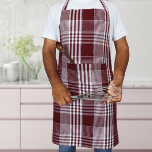 Cotton Track Dobby Maroon Free Size Apron