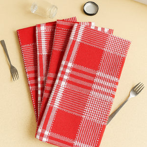 Cotton Track Dobby Red Kitchen Towels Pack Of 4 freeshipping - Airwill