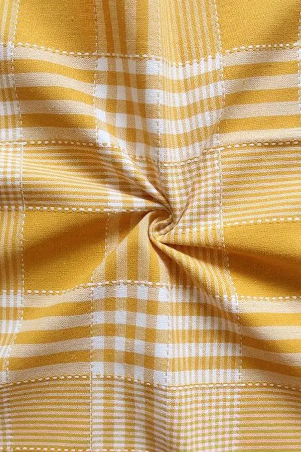 Cotton Track Dobby Yellow with Solid Pocket Free Size Apron