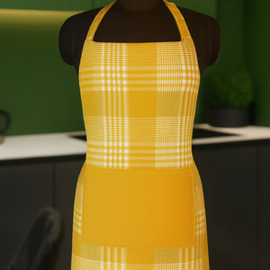 Cotton Track Dobby Yellow with Solid Pocket Free Size Apron