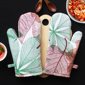 Cotton Vein Leaf Oven Gloves Pack of 2
