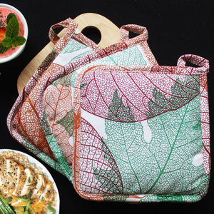 Cotton Vein Leaf Pot Holders Pack of 3