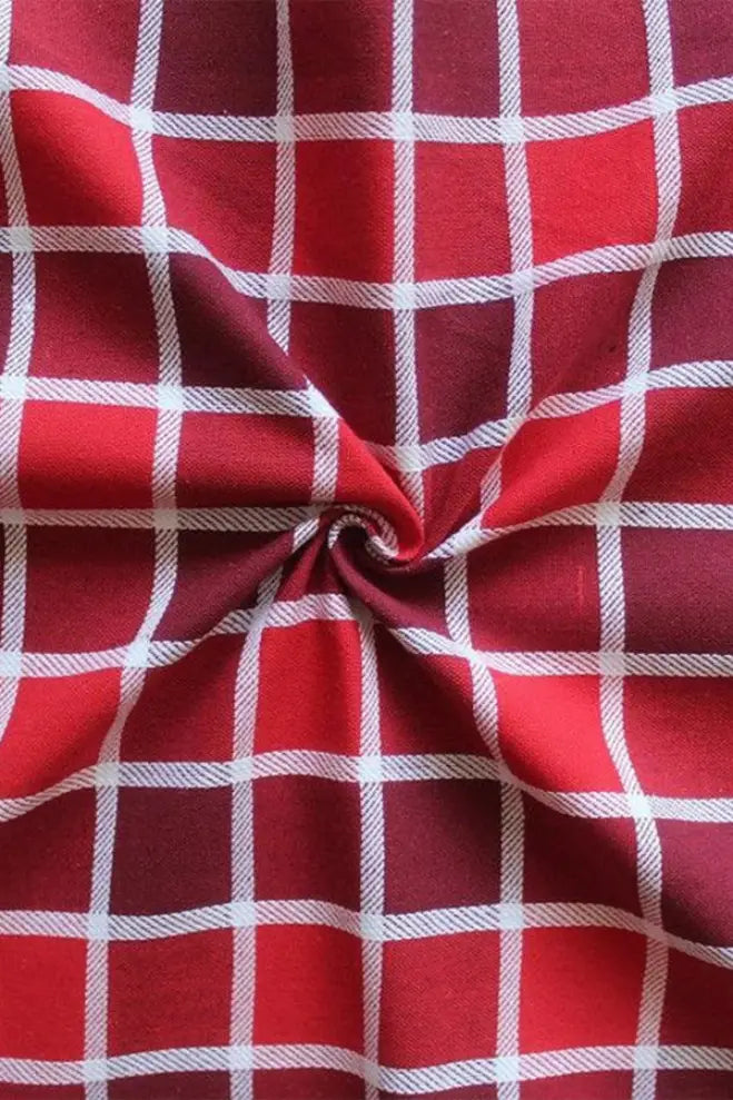 Cotton Xmas Check Free Size Apron