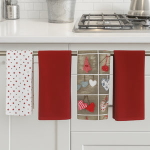 Cotton Xmas Star Kitchen Towels Pack Of 4 freeshipping - Airwill
