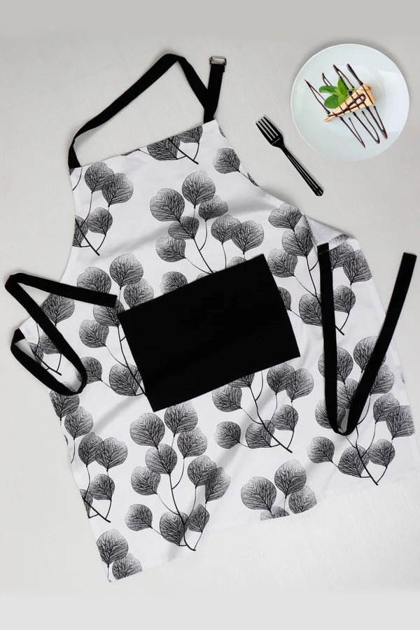 Cotton Root Leaf with Solid Pocket Free Size Apron
