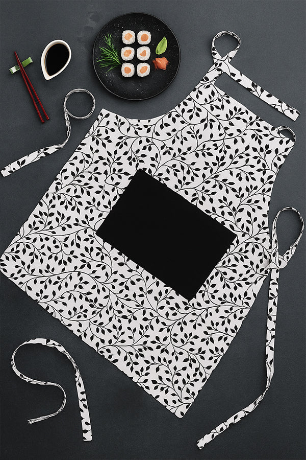 Cotton Small Leaf with Solid Pocket Free Size Apron