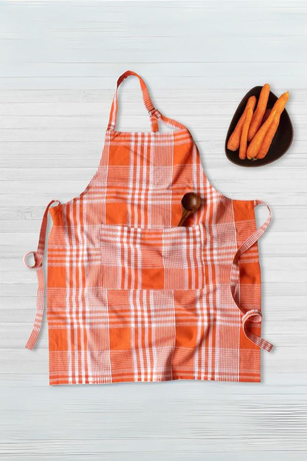 Cotton Track Dobby Orange Free Size Apron