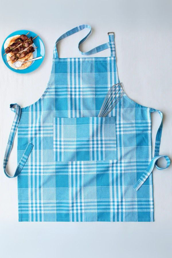 Cotton Track Dobby Blue Free Size Apron