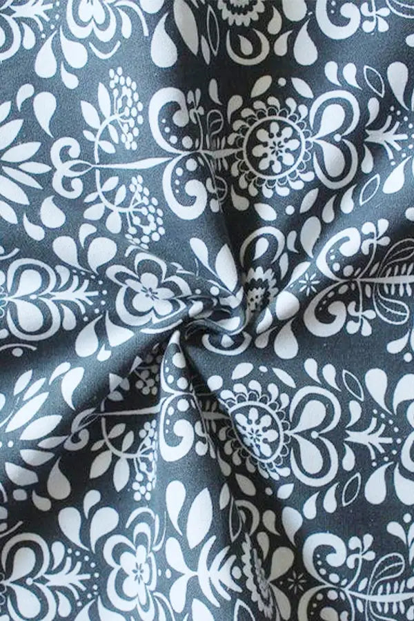 Cotton Grey Damask with Solid Pocket Free Size Apron