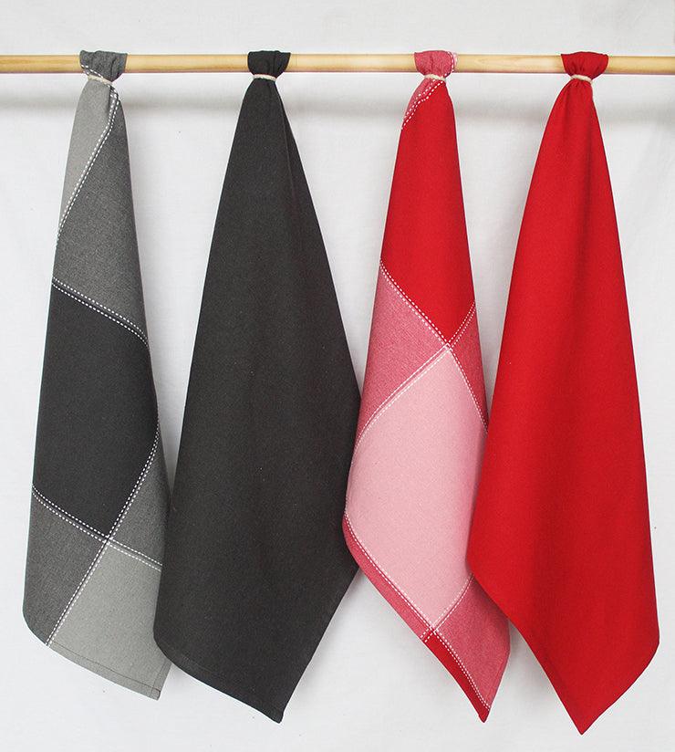 Red and grey online towels