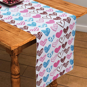 Cotton Metro Heart 152cm Length Table Runner Pack of 1 freeshipping - Airwill