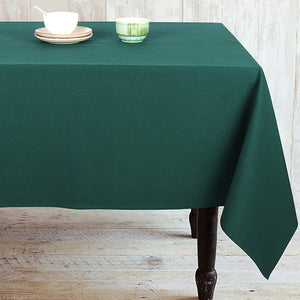 Cotton Christmas Solid Green Pattern 6 Seater Table Cloths