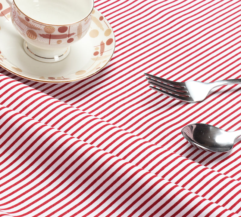 Cotton Xmas Cross Stripes Table Cloths Pack Of 1 - (2 to 8 Seaters)