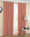 Cotton Gingham Check Orange 7ft Door Curtains Pack Of 2