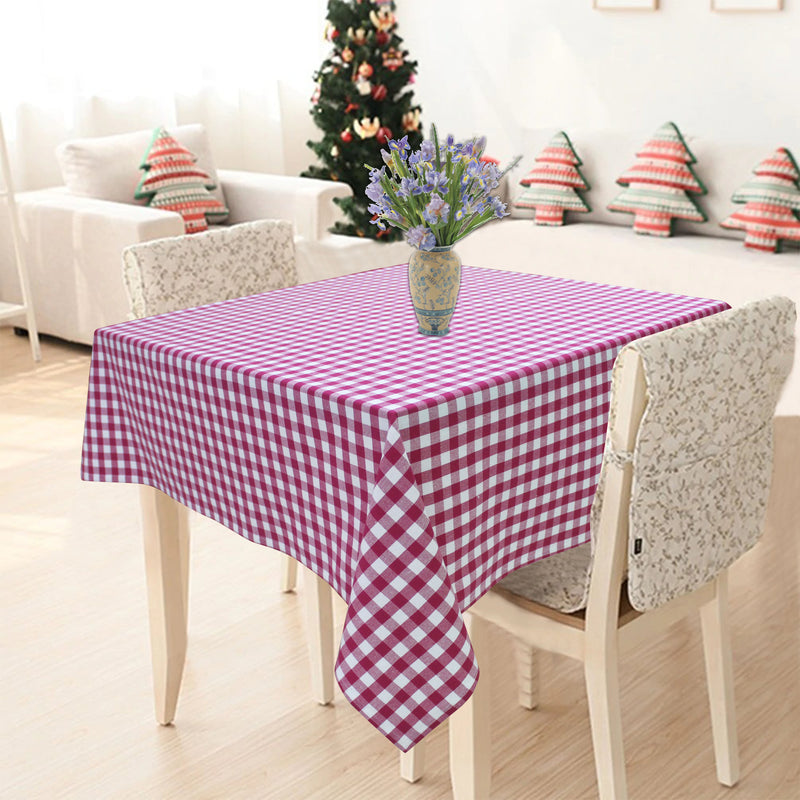 Cotton Gingham Check Rose 4 Seater Table Cloths Pack Of 1