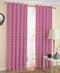 Cotton Gingham Check Rose 7ft Door Curtains Pack Of 2