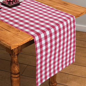 Cotton Gingham Check Rose 152cm Length Table Runner Pack Of 1 freeshipping - Airwill