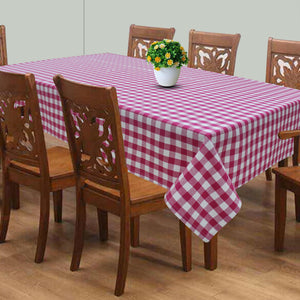 Cotton Gingham Check Rose 8 Seater Table Cloths Pack Of 1 freeshipping - Airwill