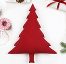 Cotton Christmas Solid Red Pattern Designed, Bell / Candy / Star / Tree Shaped Cushion with Recron Filled Pack Of 1 pc