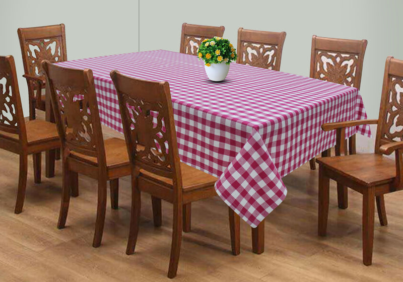 Cotton Gingham Check Rose 4 Seater Table Cloths Pack Of 1