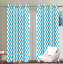 Cotton Classic Diamond Sea Blue Long 9ft Door Curtains Pack Of 2