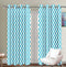 Cotton Classic Diamond Sea Blue Long 9ft Door Curtains Pack Of 2