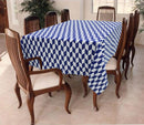 Cotton Classic Diamond Blue 6 Seater Table Cloths Pack Of 1