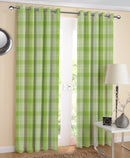 Cotton Track Dobby Green 7ft Door Curtains Pack Of 2