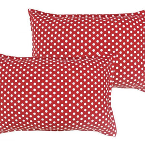 Cotton Polka Dot Red Pillow Covers Pack Of 2 freeshipping - Airwill