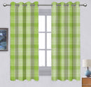 Cotton Track Dobby Green Long 9ft Door Curtains Pack Of 2
