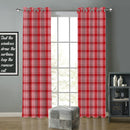 Cotton Track Dobby Red Long 9ft Door Curtains Pack Of 2