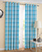 Cotton Track Dobby Blue 7ft Door Curtains Pack Of 2