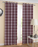 Cotton Track Dobby Maroon 7ft Door Curtains Pack Of 2