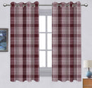 Cotton Track Dobby Maroon 7ft Door Curtains Pack Of 2