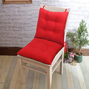 Cotton Cotton Solid Red Chair Pads, Pack Of 2