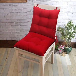 Cotton Solid Cherry Red Chair Pads, Pack Of 2