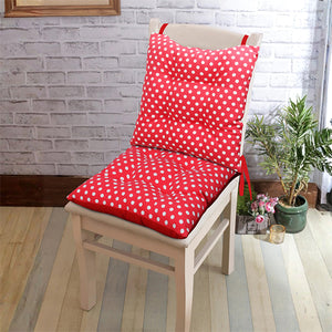 Cotton Red Polka Dot Chair Pads, Pack Of 2