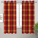 Cotton Dobby Red 7ft Door Curtains Pack Of 2