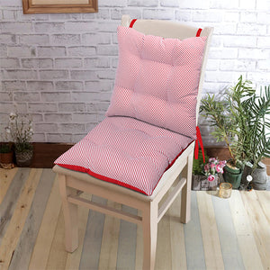 Cotton Xmas Candy Stripe Red Pattern Checked Chair Pads, Pack Of 2