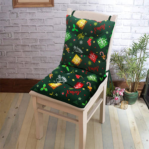 Cotton Xmas Gift box Chair Pads, Pack Of 2